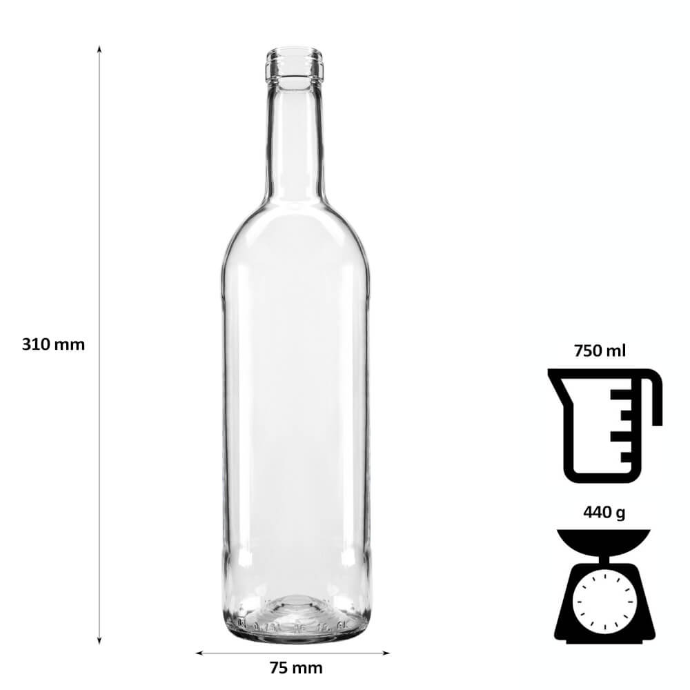 Bouteille en verre pour vin 750ml 29cm blanche megamix.sk