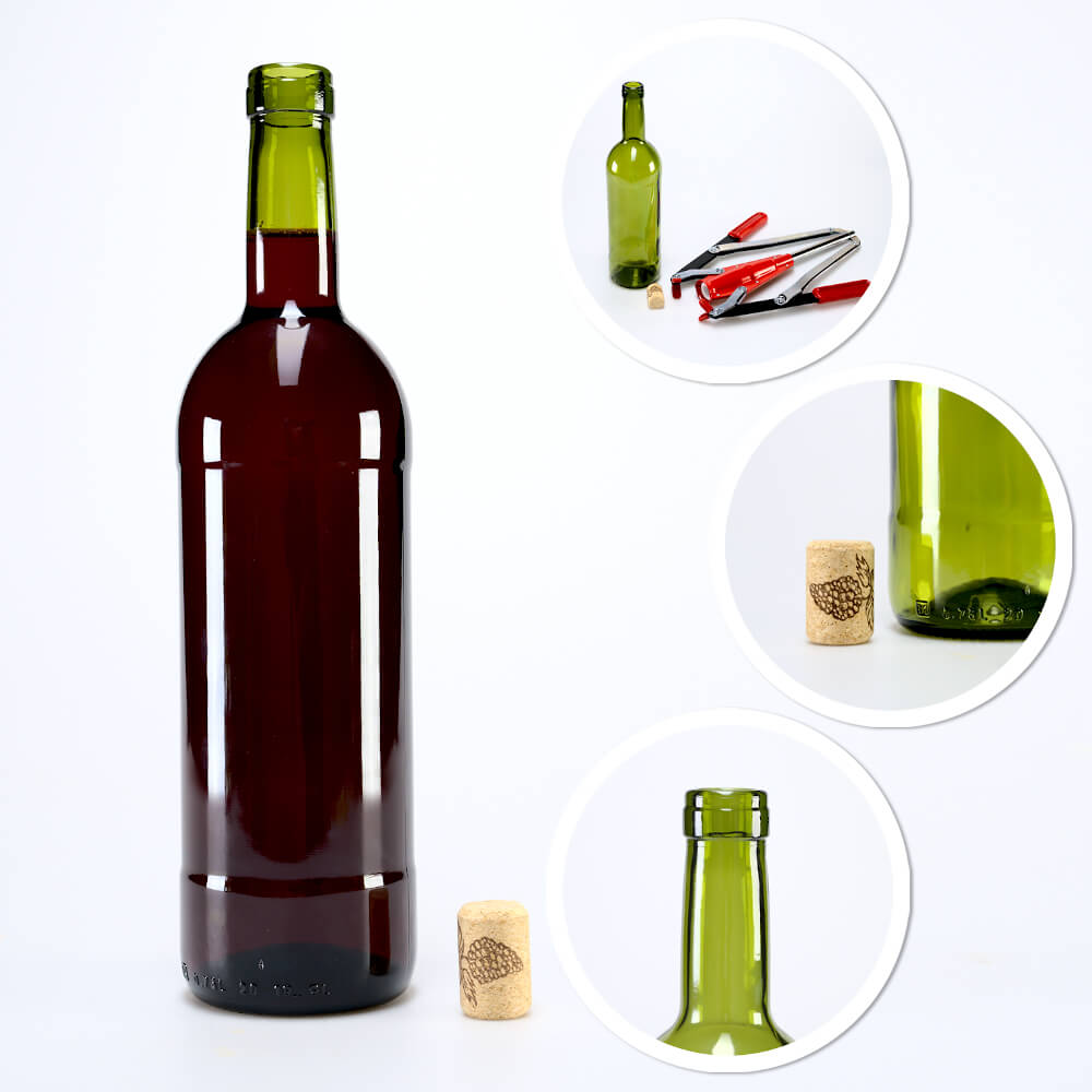 Bouteille en verre pour vin 750ml 29cm olive megamix.sk