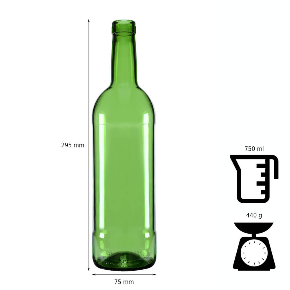 Bouteille en verre pour vin 750ml 29cm verte megamix.sk