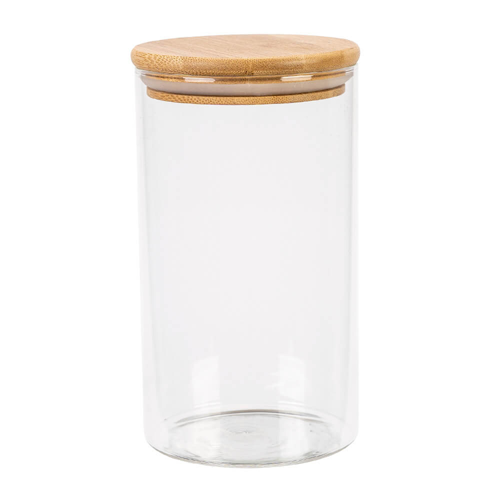 Contenant en verre boîte 1000ml 17cm avec couvercle en bois megamix.sk