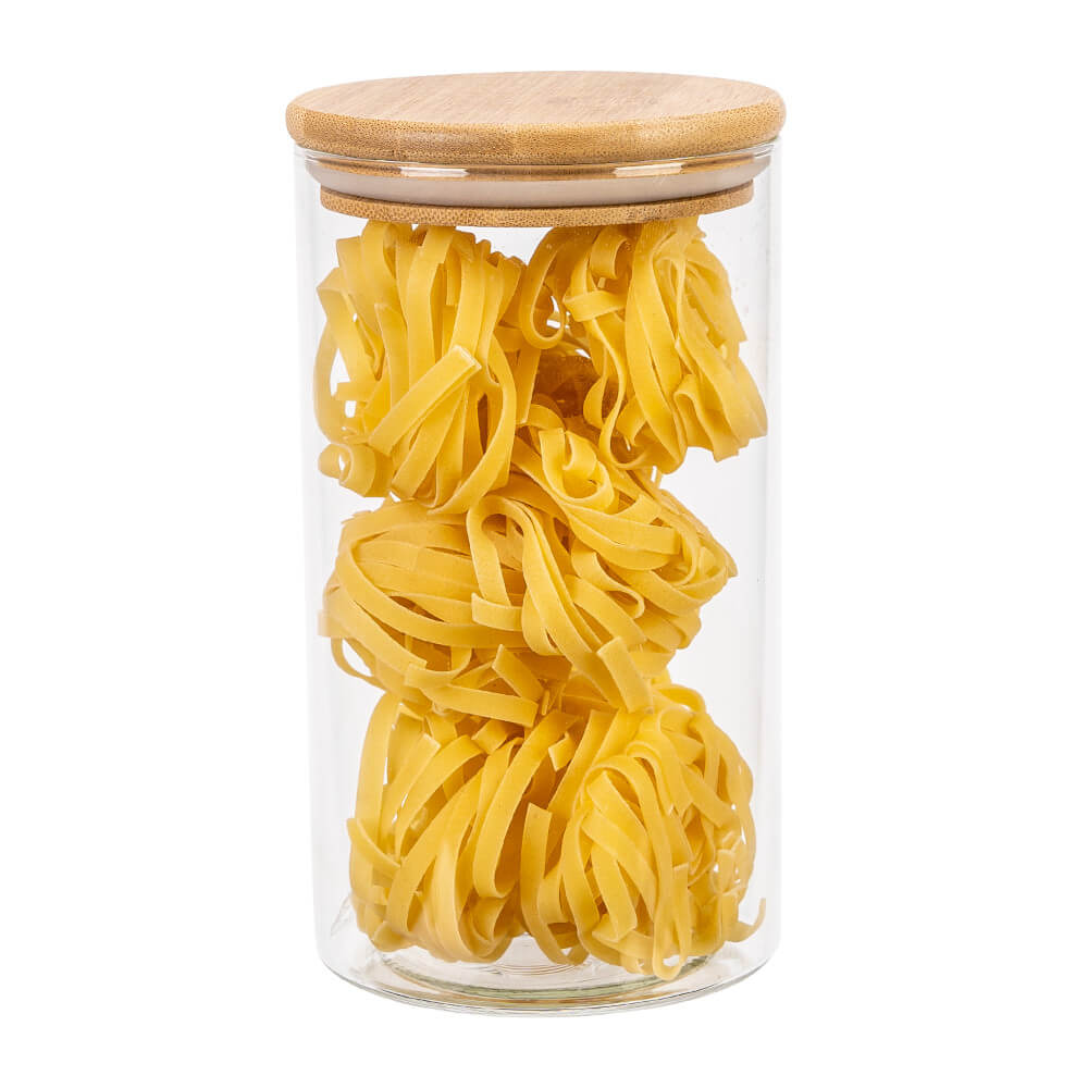 Contenant en verre boîte 1000ml 17cm avec couvercle en bois megamix.sk