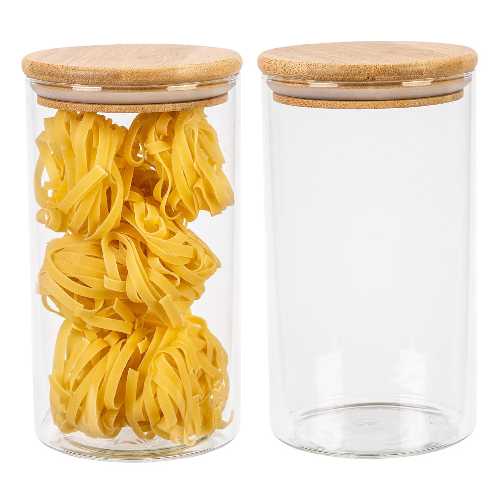 Contenant en verre boîte 1000ml 17cm avec couvercle en bois megamix.sk