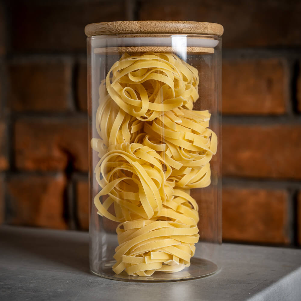 Contenant en verre boîte 1000ml 17cm avec couvercle en bois megamix.sk