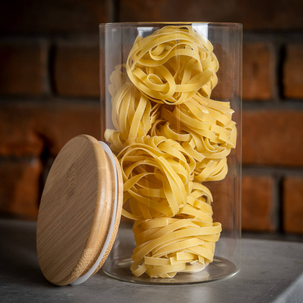 Contenant en verre boîte 1000ml 17cm avec couvercle en bois megamix.sk