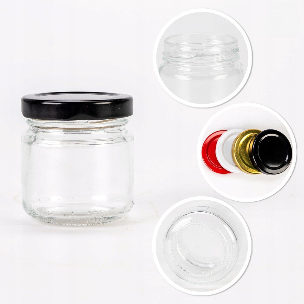 Récipient en verre 100ml 5cm avec couvercle megamix.sk