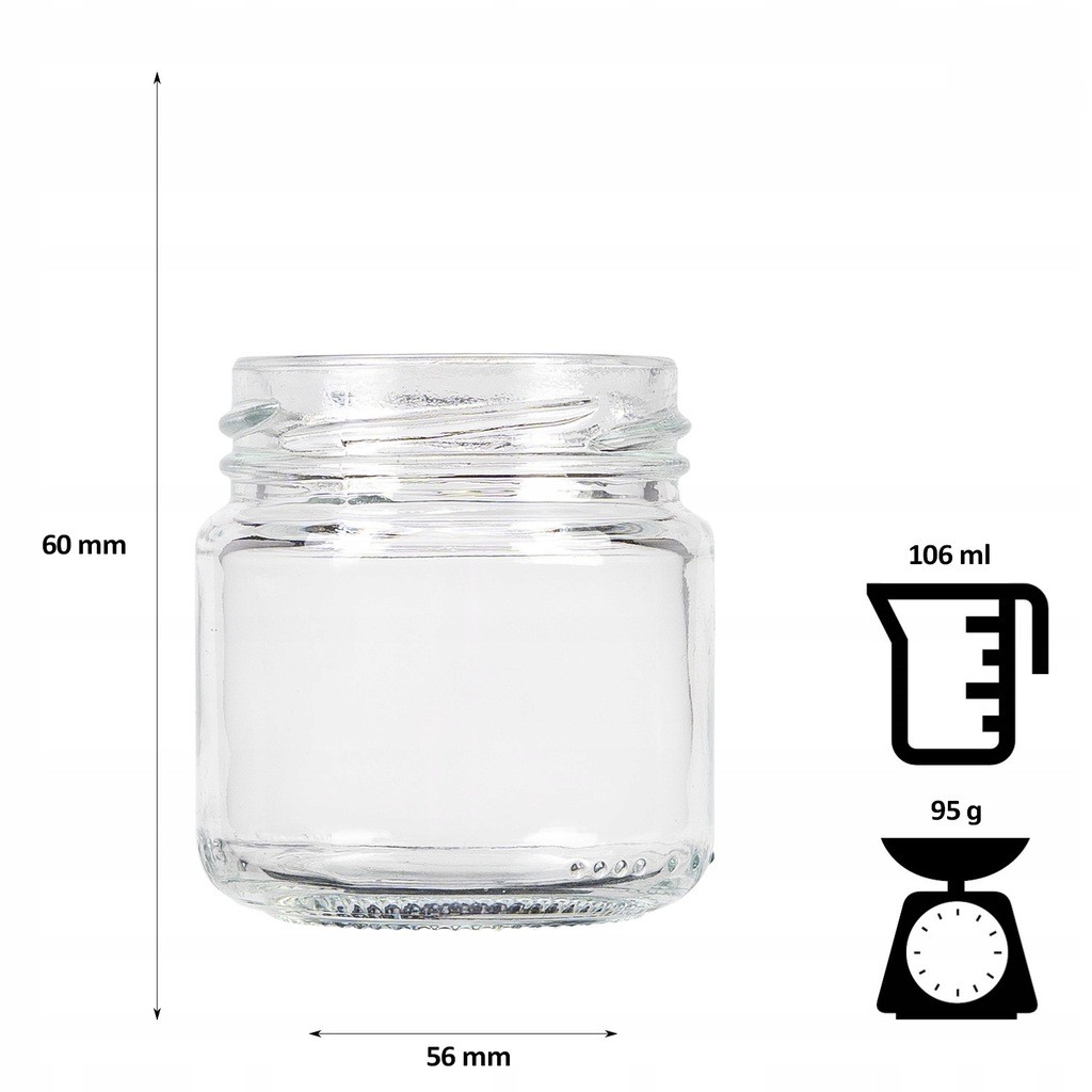 Récipient en verre 100ml 5cm avec couvercle megamix.sk