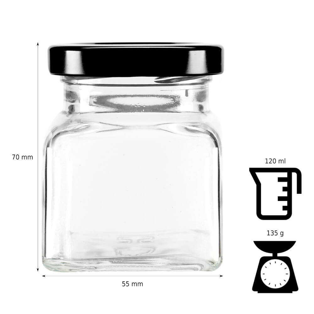 Boîte en verre 120ml 7cm avec couvercle megamix.sk