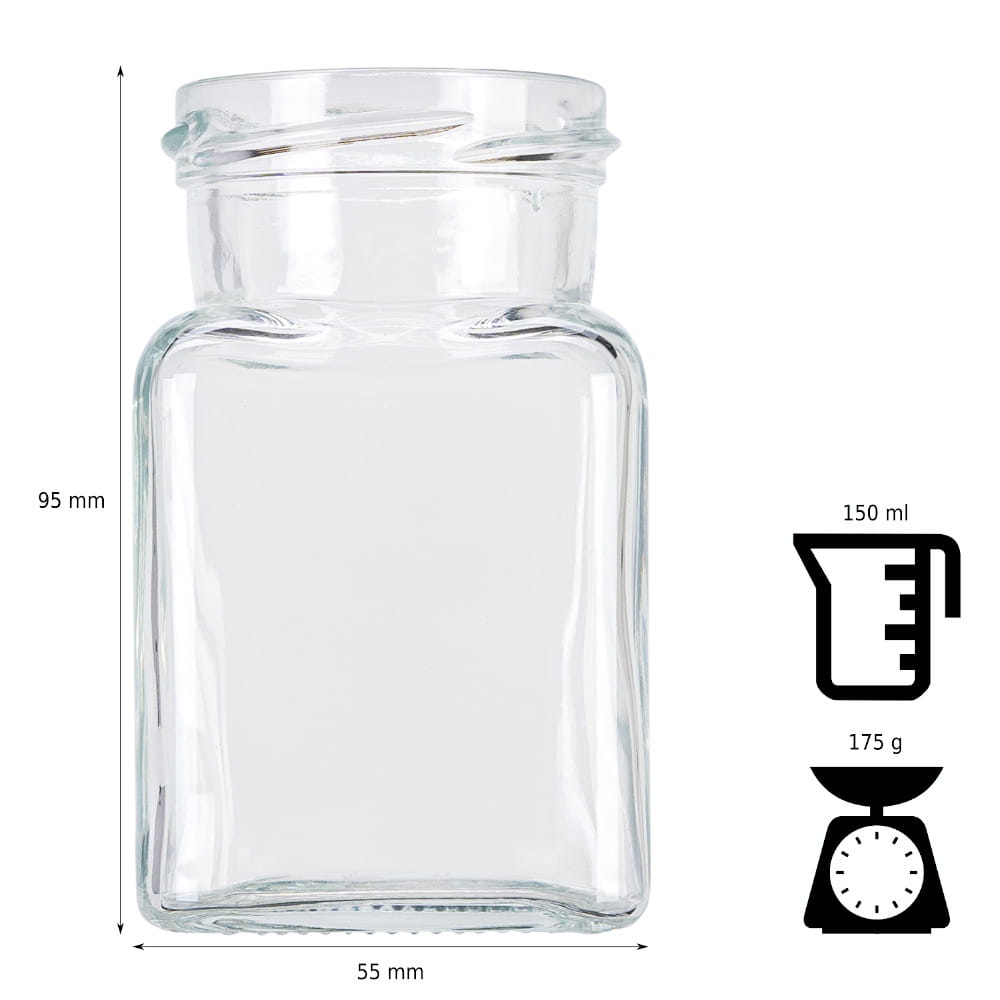 Récipient en verre 150ml 9cm avec couvercle megamix.sk