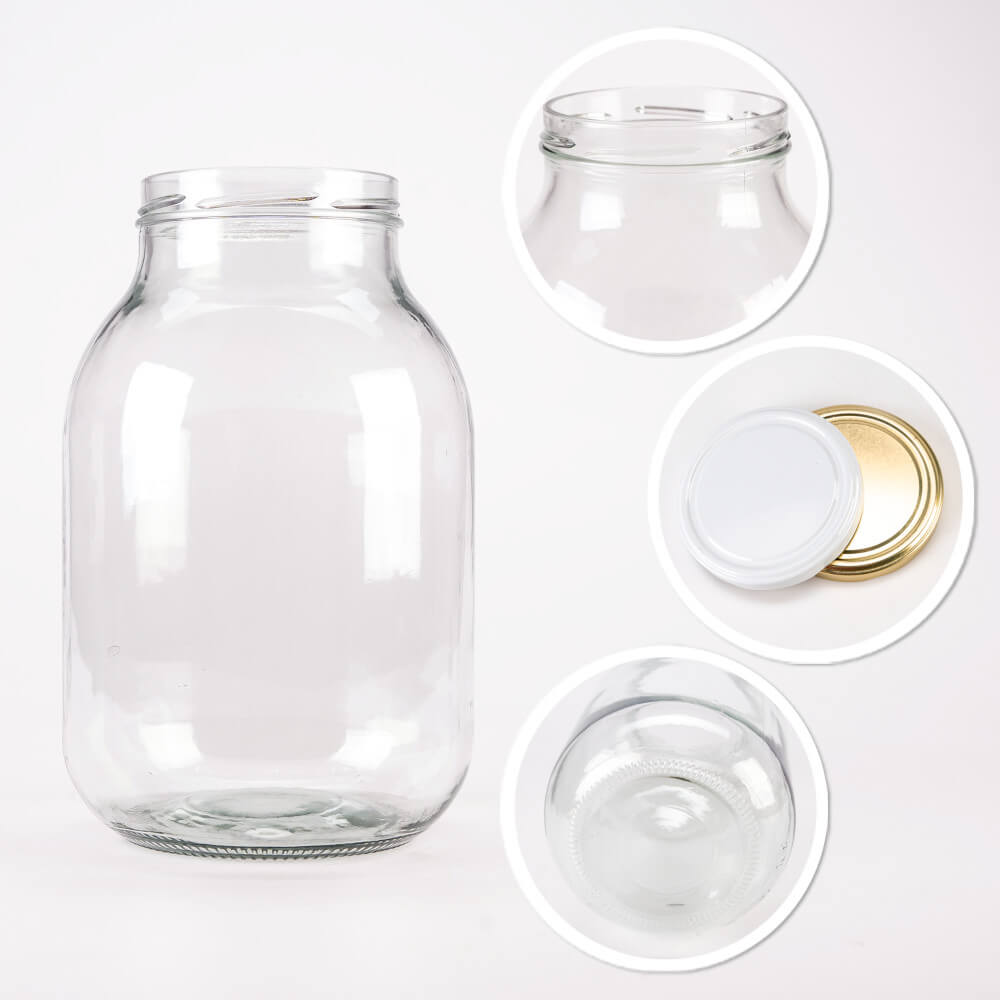 Récipient en verre boîte 3000ml 24cm avec couvercle megamix.sk
