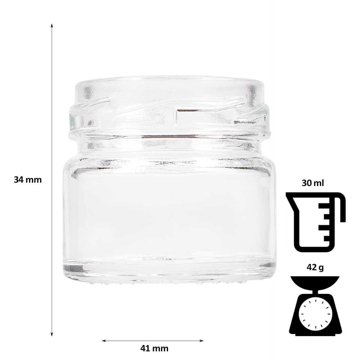 Bocal en verre 30ml 4cm avec couvercle megamix.sk