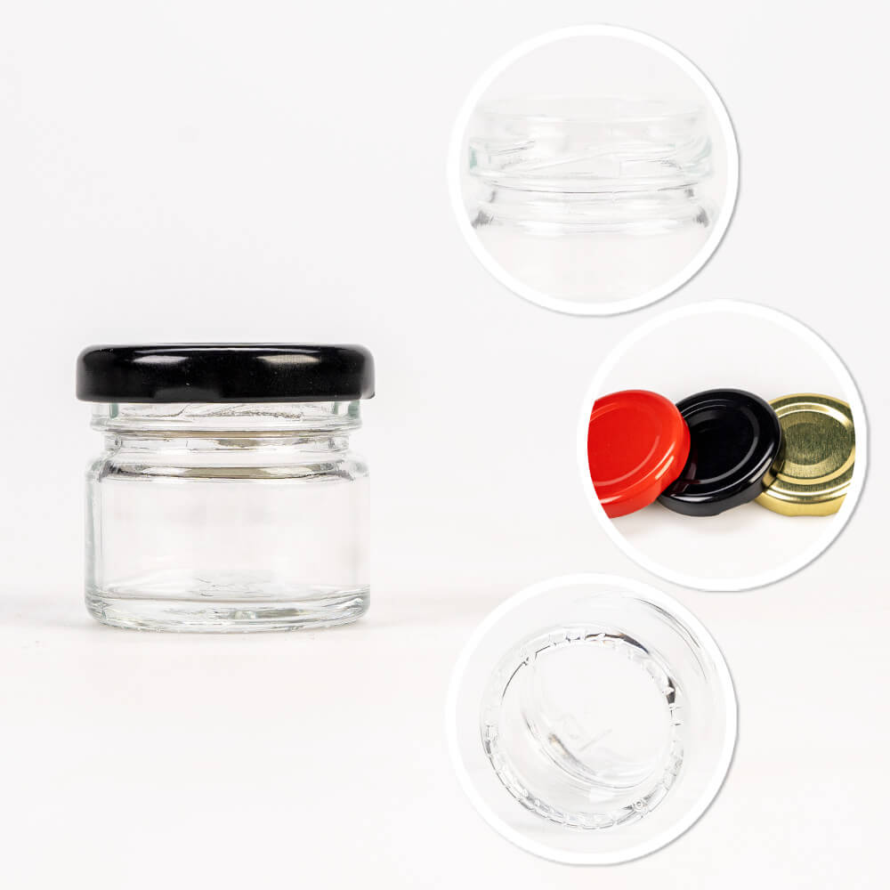 Bocal en verre 30ml 4cm avec couvercle megamix.sk
