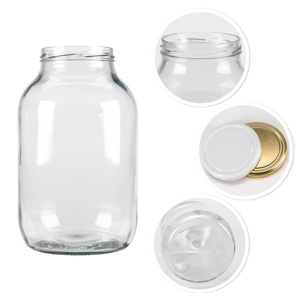 Récipient en verre boîte 4000ml 26cm avec couvercle megamix.sk