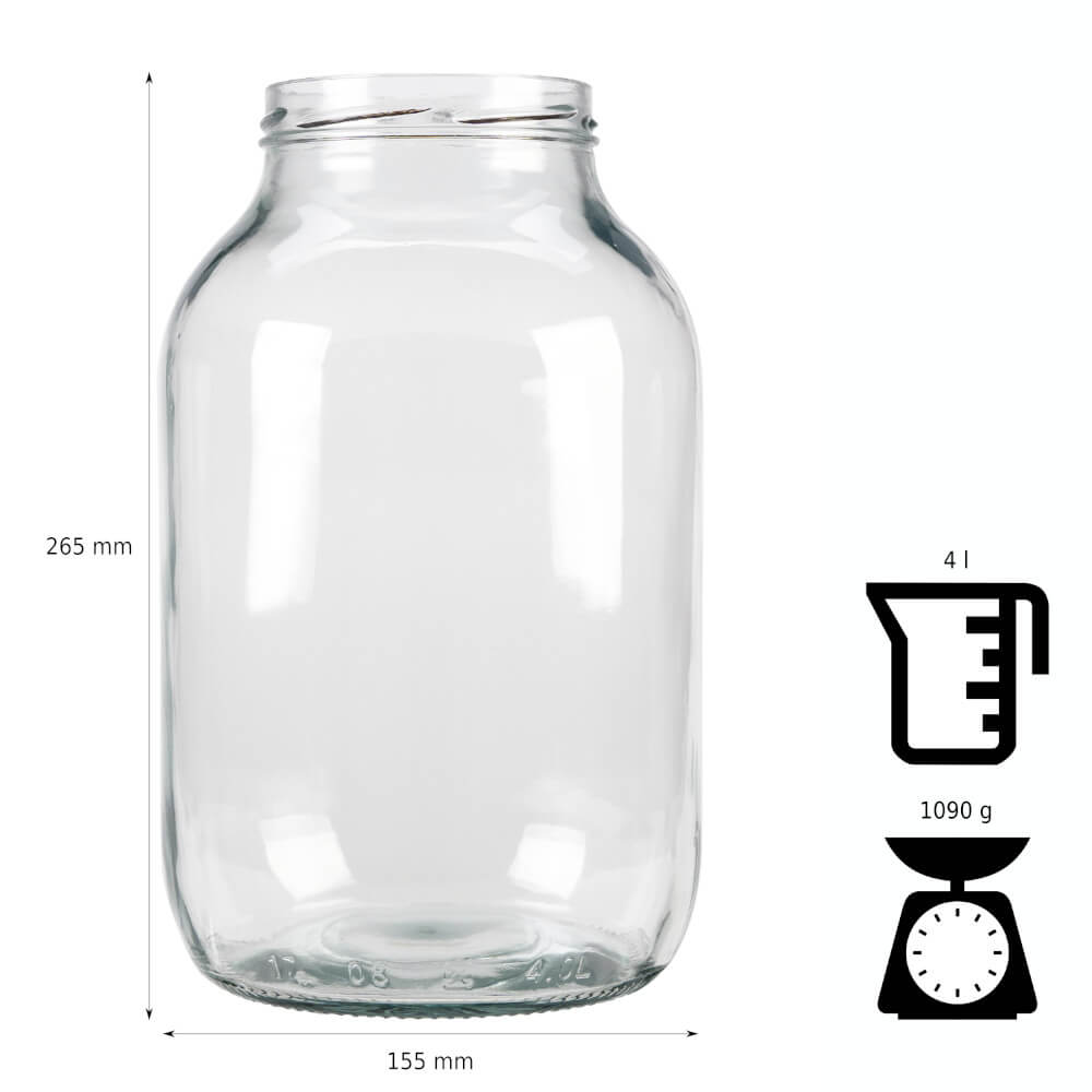 Récipient en verre boîte 4000ml 26cm avec couvercle megamix.sk
