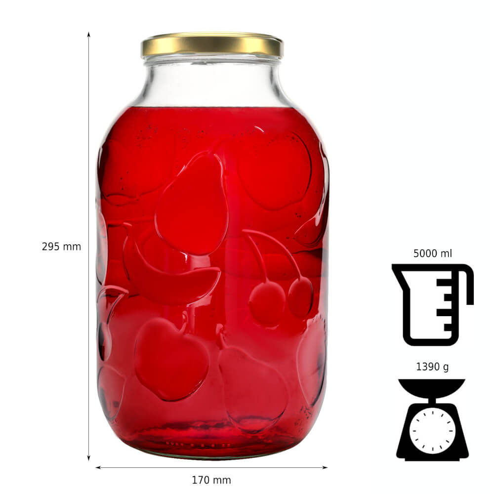 Récipient en verre boîte 5000ml 17cm avec couvercle megamix.sk