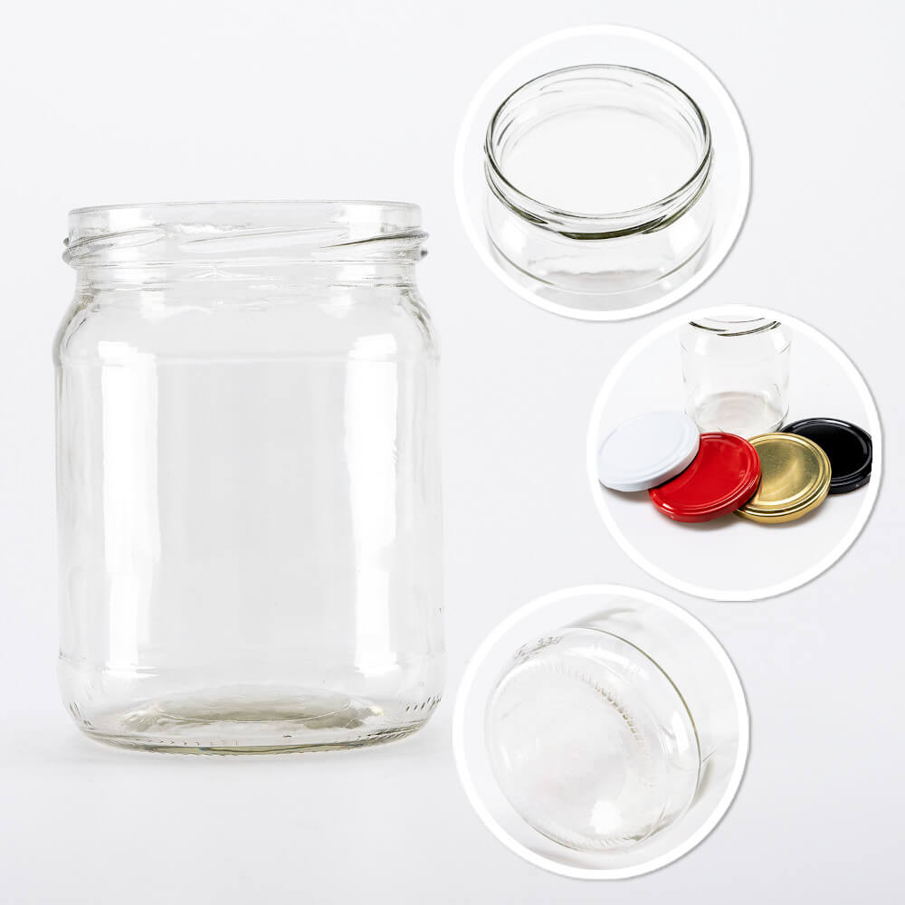 Récipient en verre 520ml 11cm avec couvercle megamix.sk