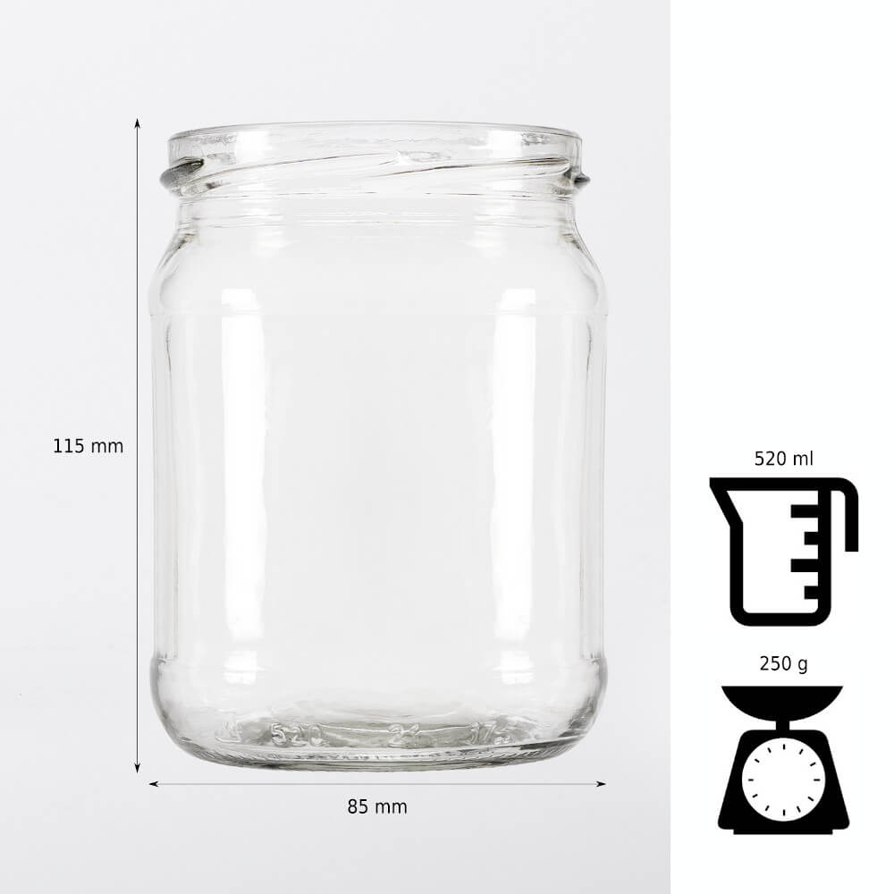 Récipient en verre 520ml 11cm avec couvercle megamix.sk
