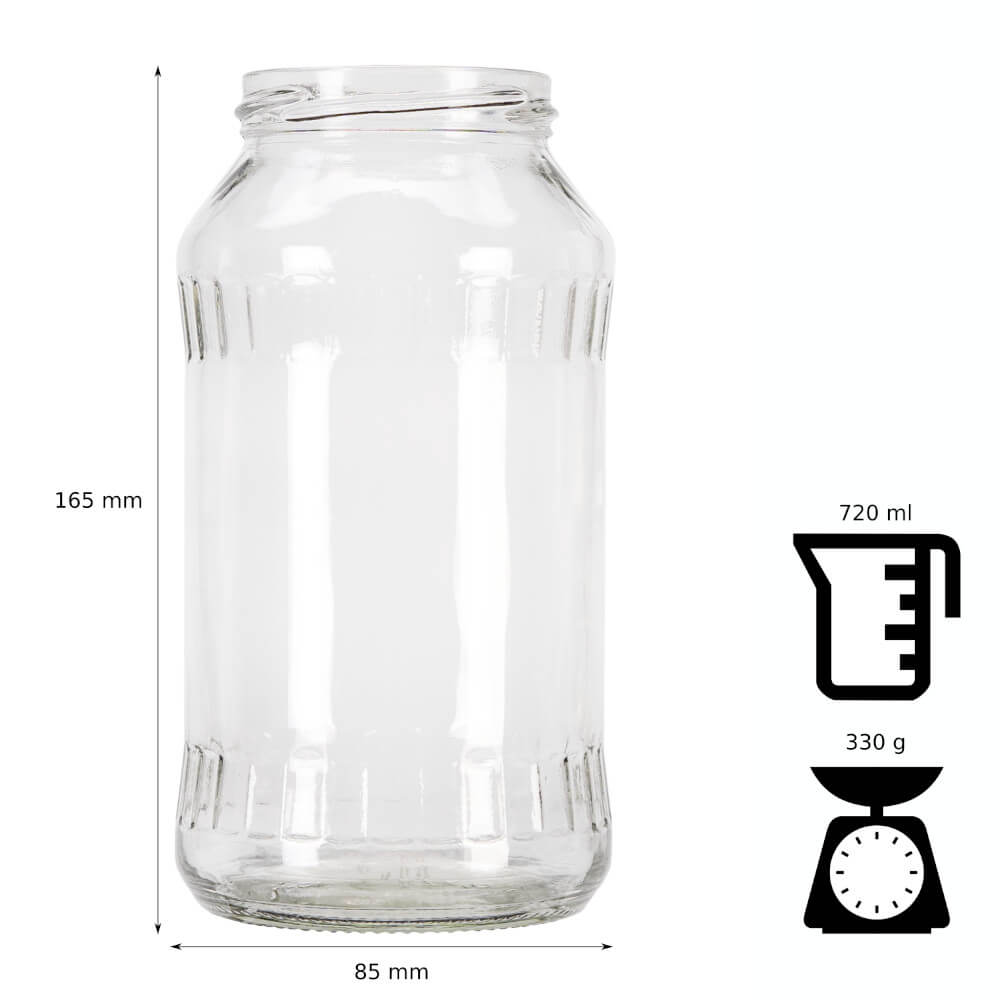 Récipient en verre bocal 720ml 16cm avec couvercle megamix.sk