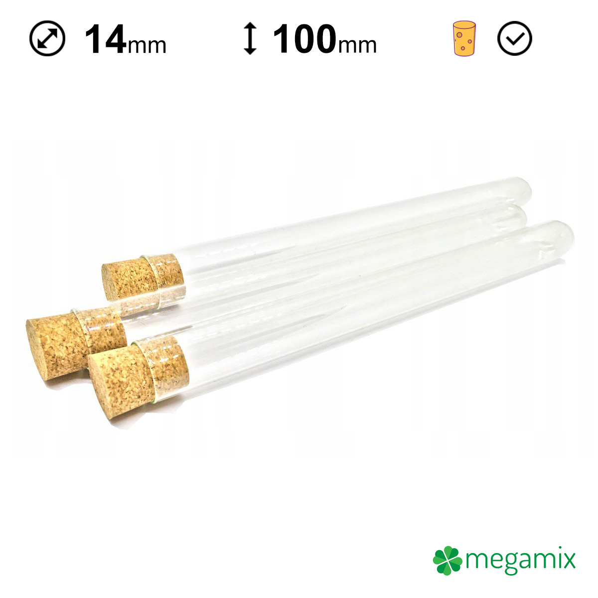 tubes à essai en verre avec bouchon en liège 100mm diamètre 14mm 10pcs megamix.sk