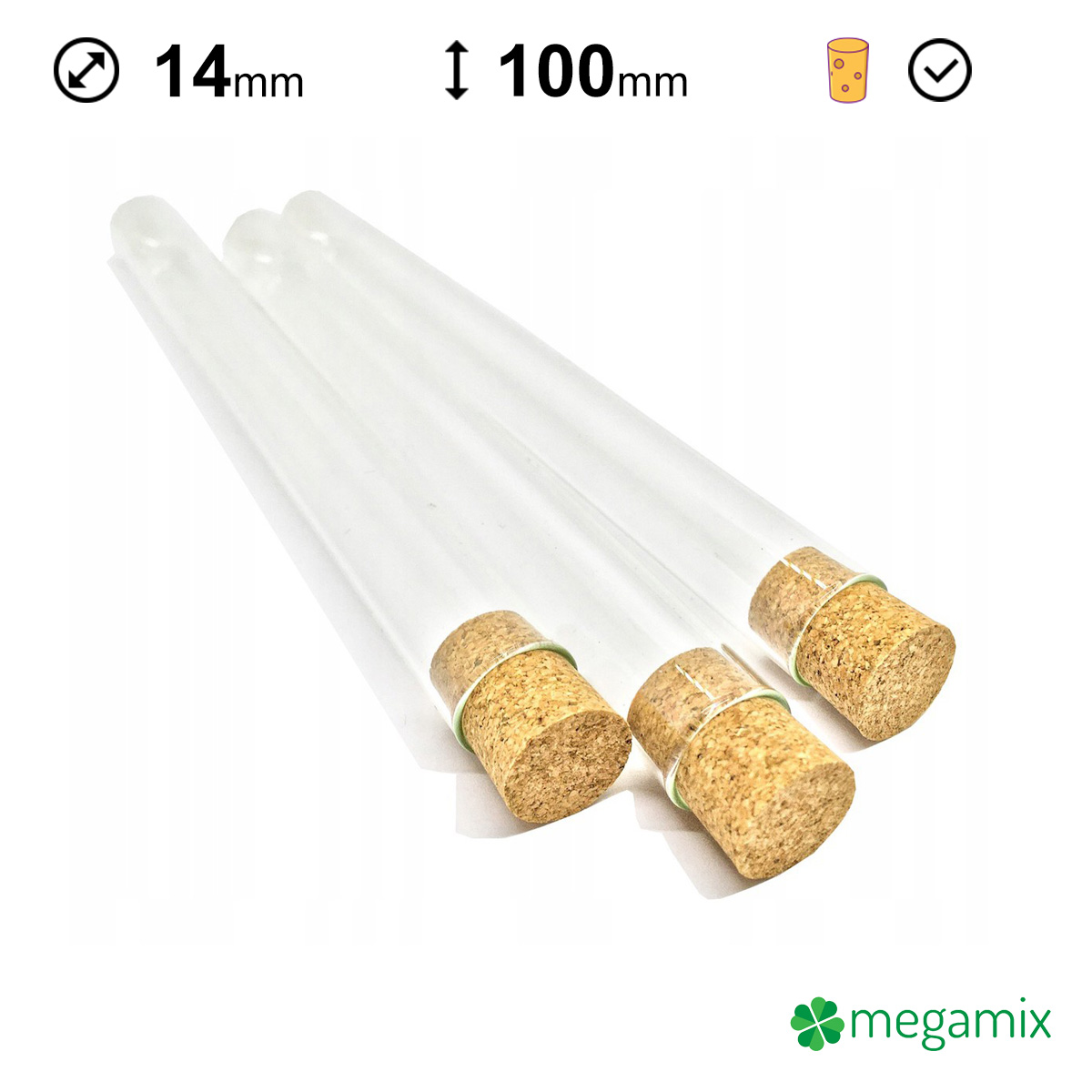 tubes à essai en verre avec bouchon en liège 100mm diamètre 14mm 10pcs megamix.sk