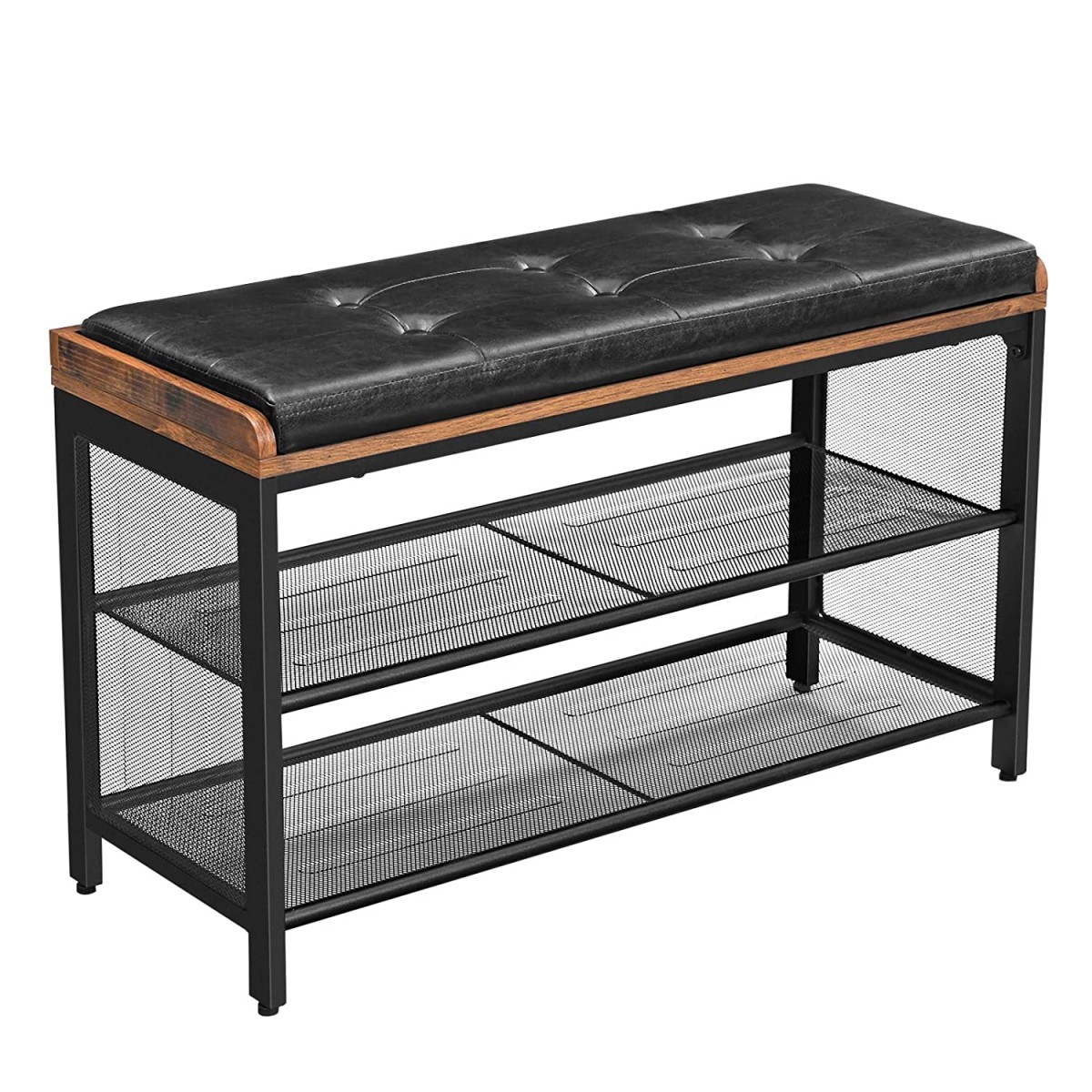 meuble à chaussures avec siège 80x30x48cm métal bois simili cuir megamix.sk