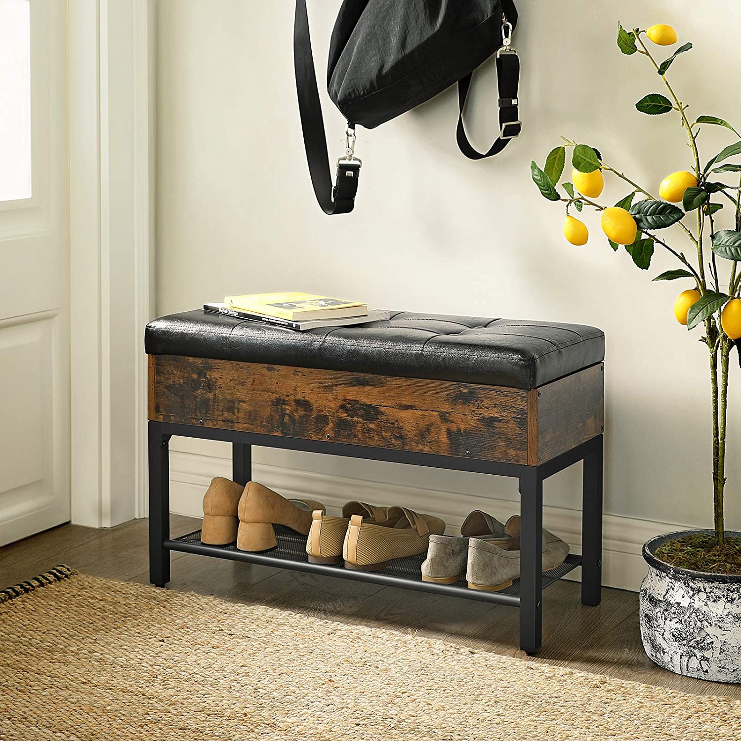 meuble à chaussures avec siège et espace de rangement 70x30x45cm megamix.sk