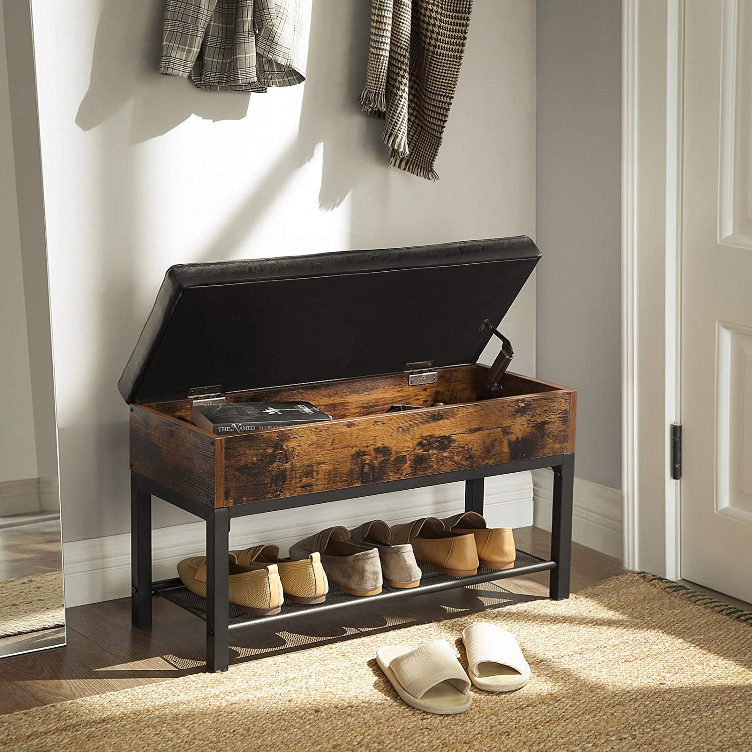 meuble à chaussures avec siège et espace de rangement 70x30x45cm megamix.sk