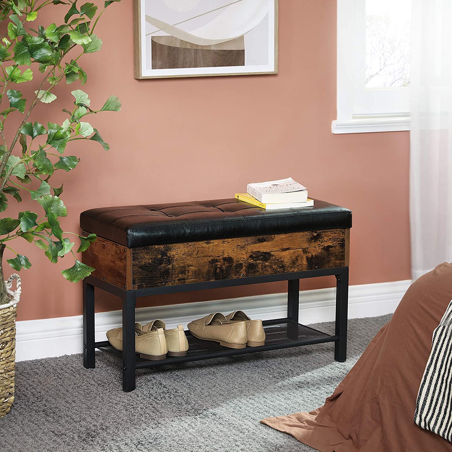 meuble à chaussures avec siège et espace de rangement 70x30x45cm megamix.sk