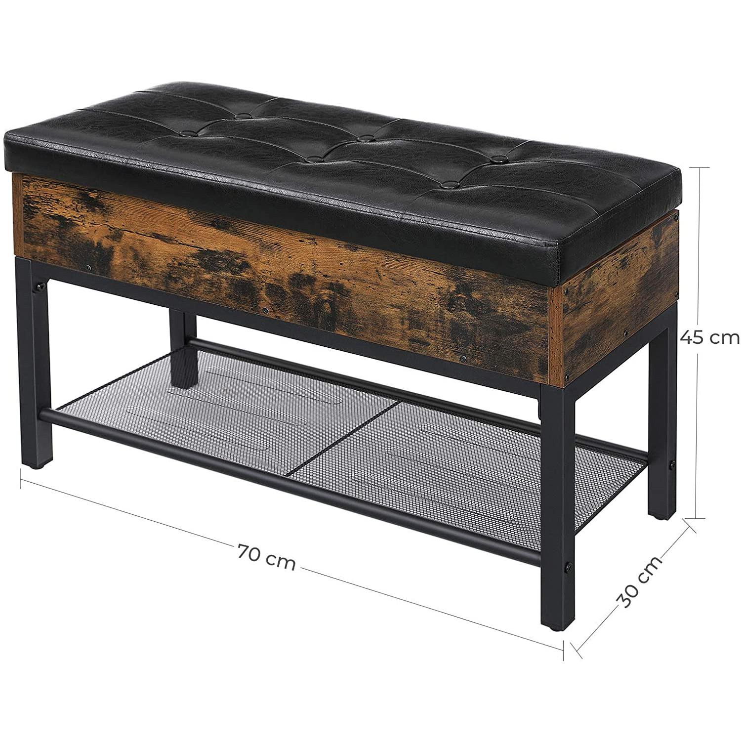 meuble à chaussures avec siège et espace de rangement 70x30x45cm megamix.sk