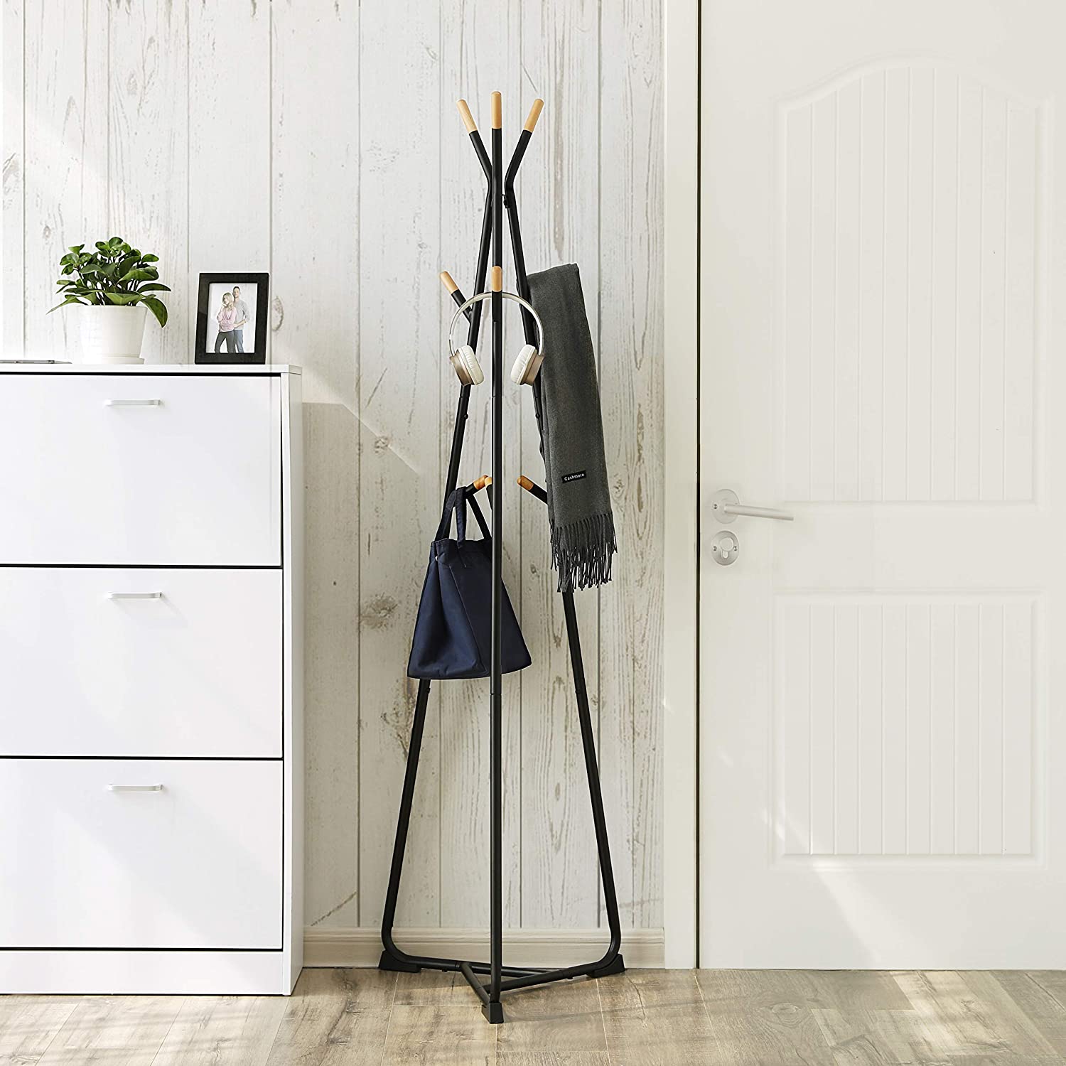 porte-manteau sur pied pour couloir 49x49x172cm hêtre métal megamix.sk