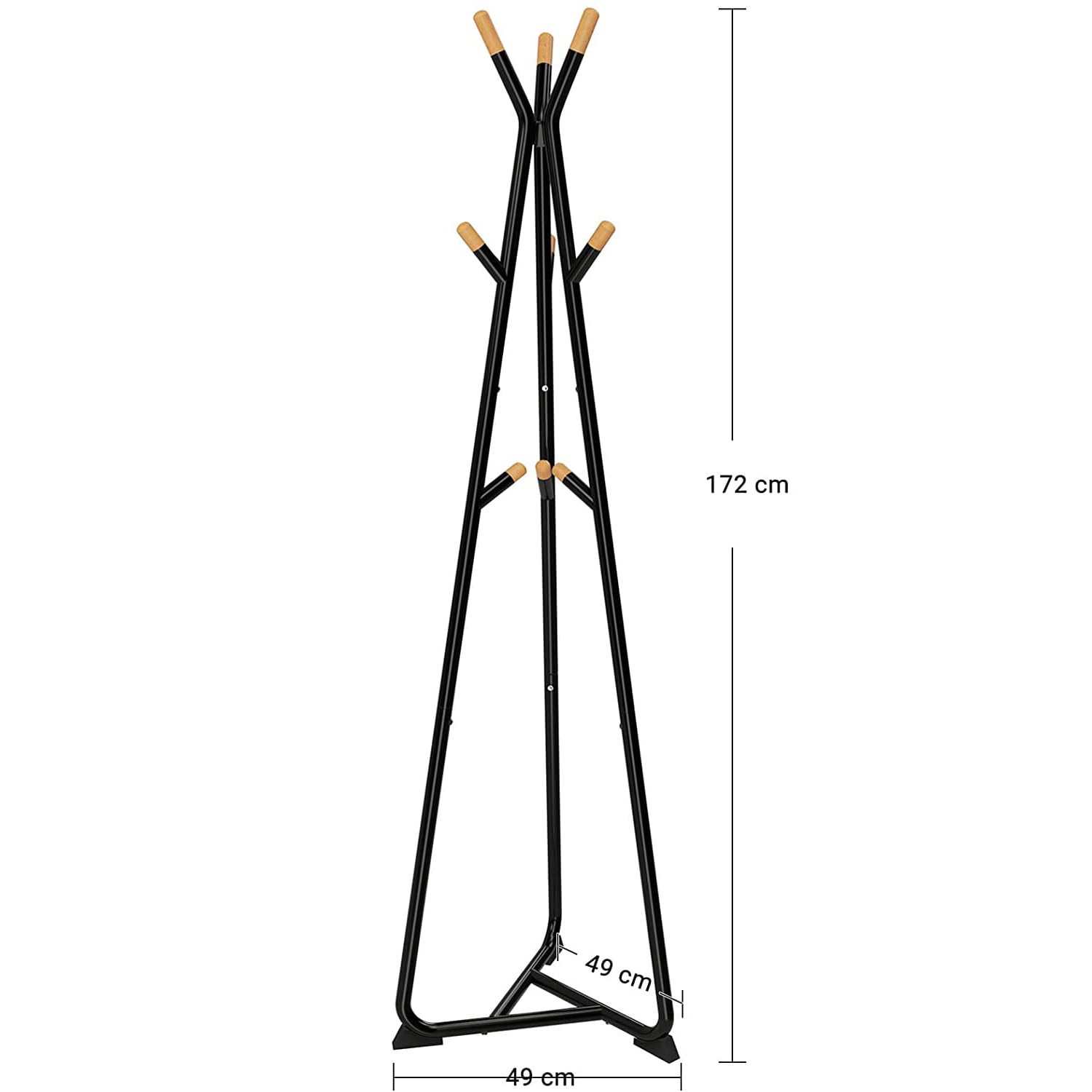 porte-manteau sur pied pour couloir 49x49x172cm hêtre métal megamix.sk