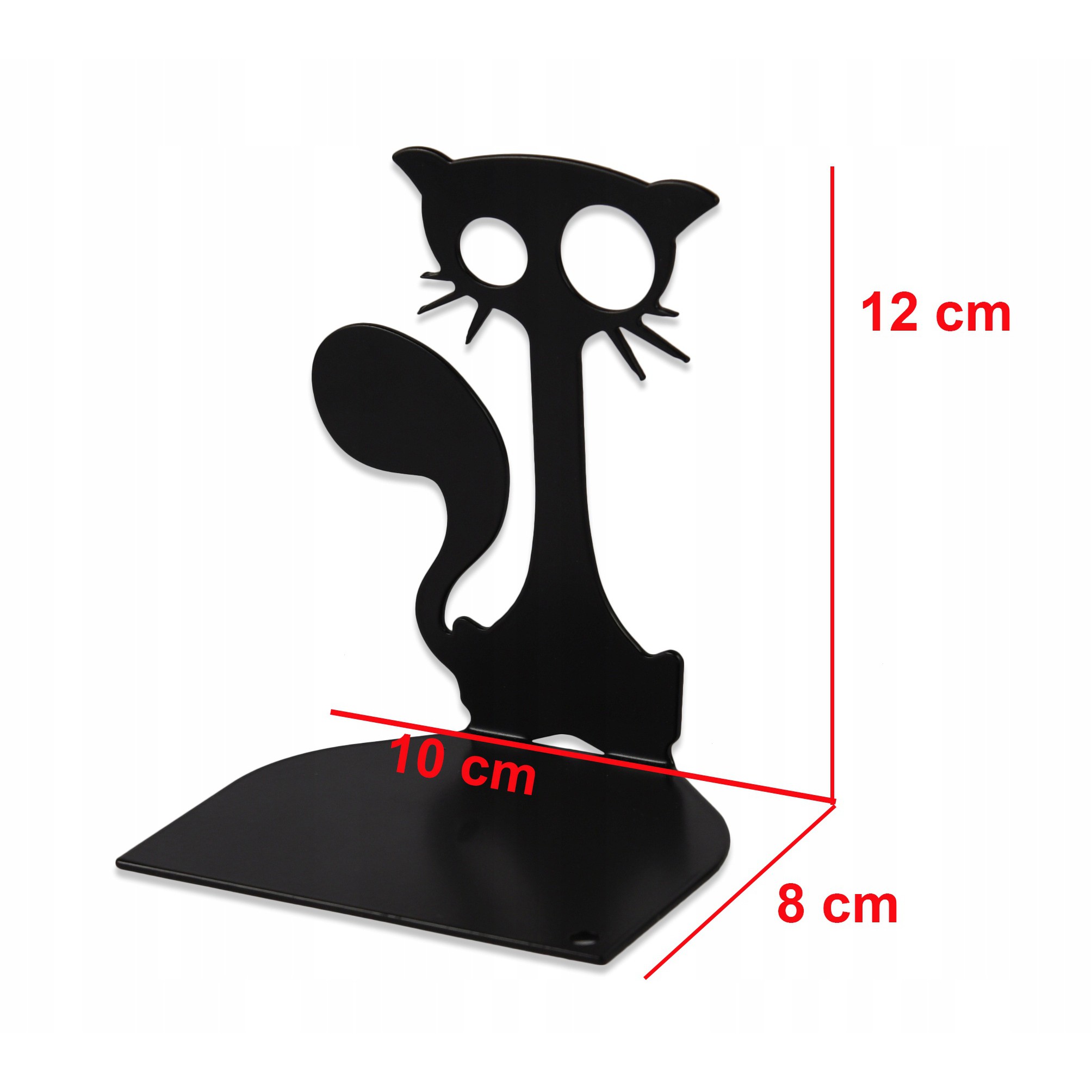 support métallique pour livres 10x12x8cm chat noir megamix.sk