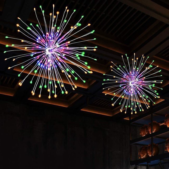 fil métallique lumineux 100 pcs LED étoile multicolore 8 fonctions megamix.sk