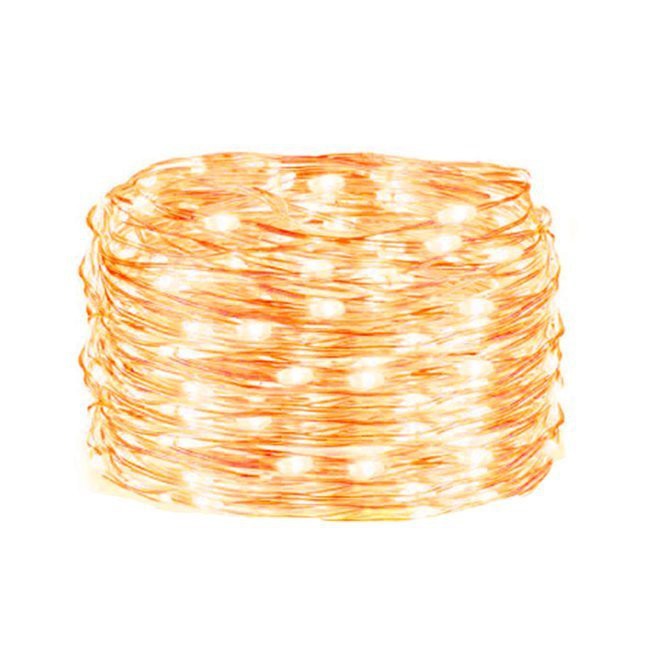fil de lumière 50 pcs LED blanc chaud 5m sur piles AA megamix.sk
