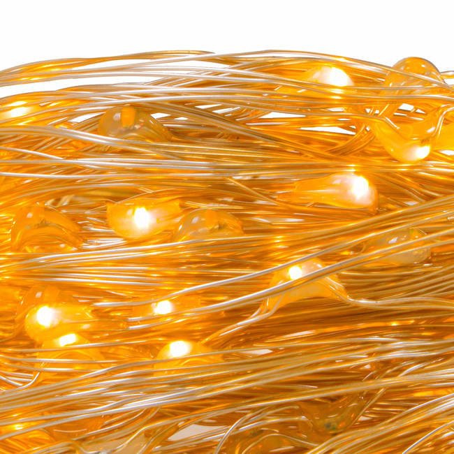 fil de lumière 50 pcs LED blanc chaud 5m sur piles AA megamix.sk