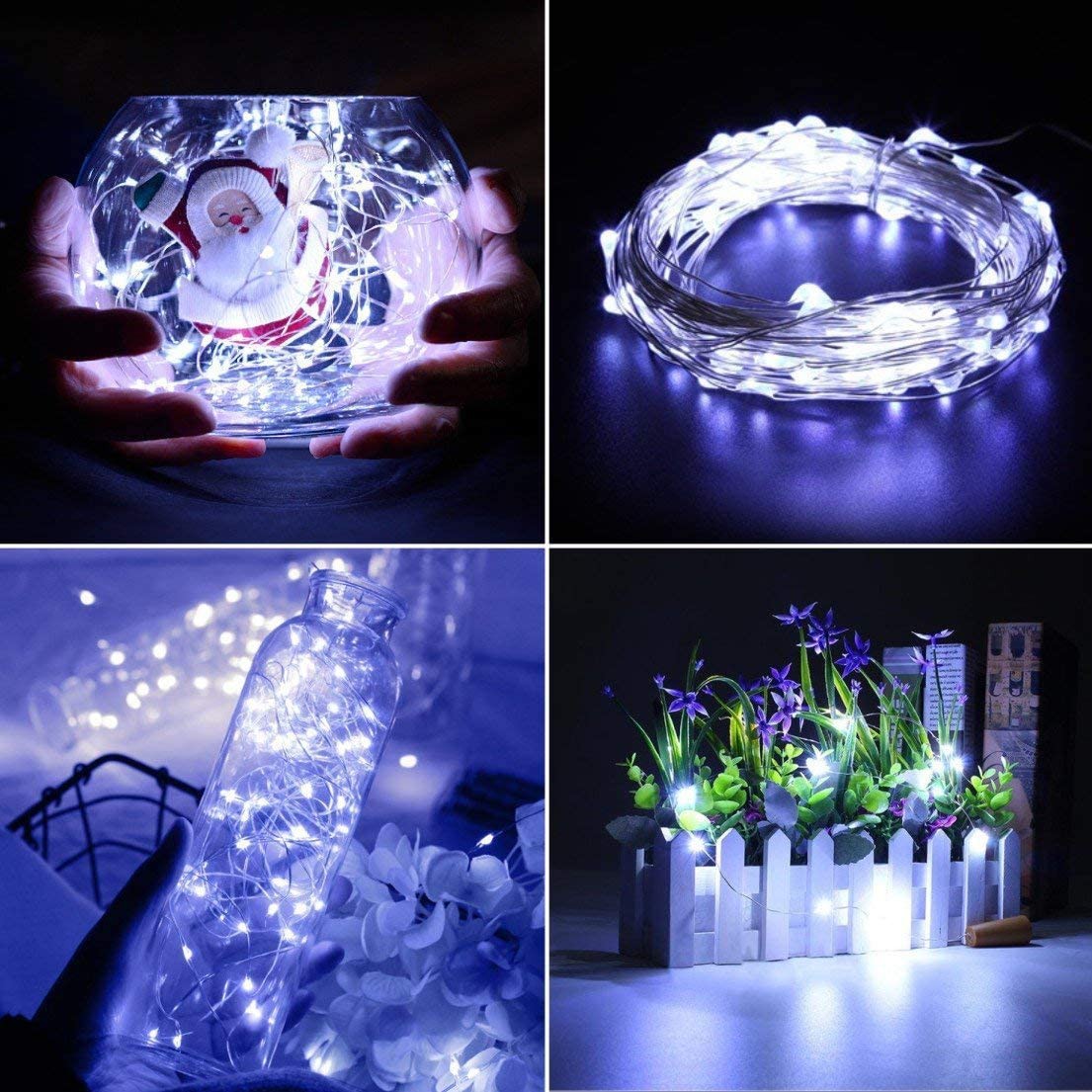 Fil de lumière avec 20 LED sur piles, couleur de lumière blanc froid megamix.sk