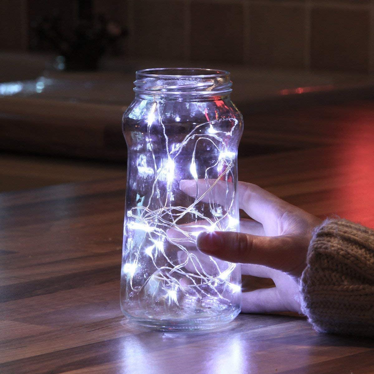 Fil de lumière avec 20 LED sur piles, couleur de lumière blanc froid megamix.sk