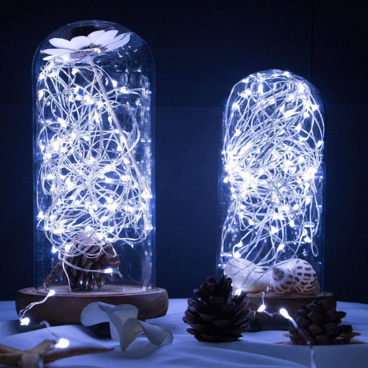 Fil de lumière avec 20 LED sur piles, couleur de lumière blanc froid megamix.sk