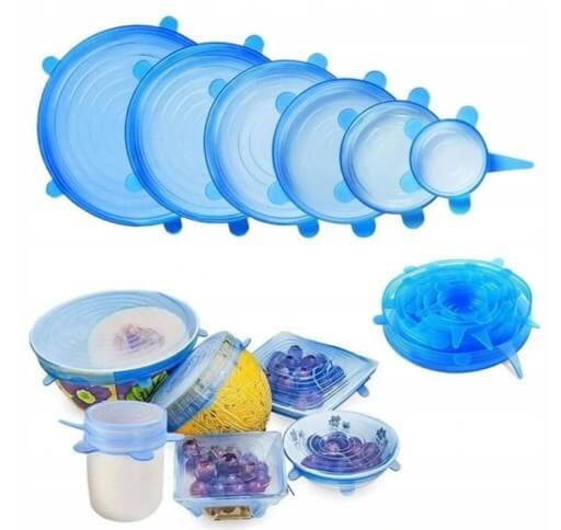 Couvercles universels en silicone pour aliments 6 pcs megamix.sk
