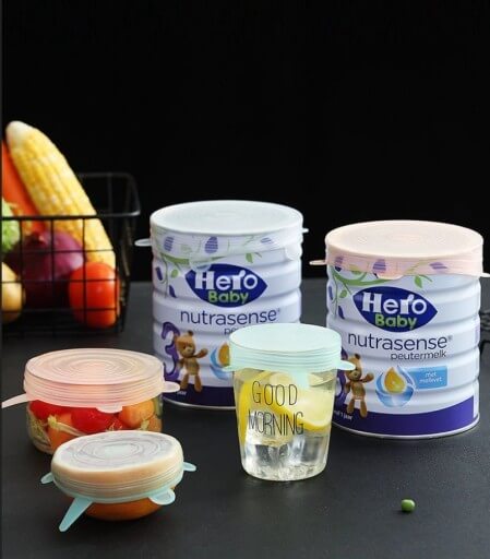 Couvercles universels en silicone pour aliments 6 pcs megamix.sk