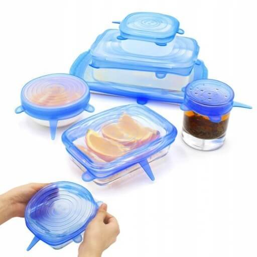 Couvercles universels en silicone pour aliments 6 pcs megamix.sk