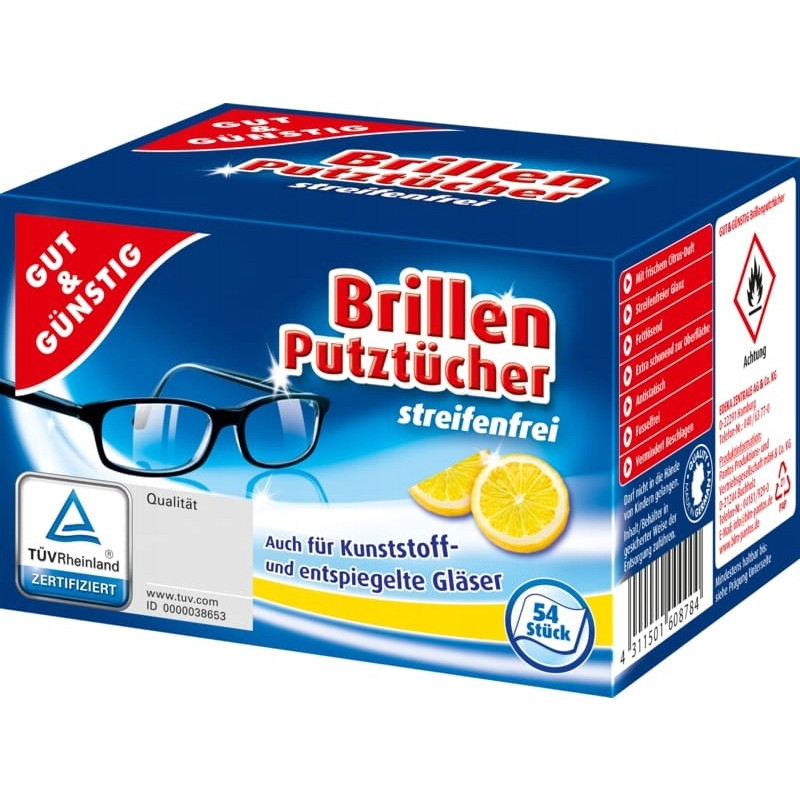 Lingettes de nettoyage pour lunettes 54 pcs