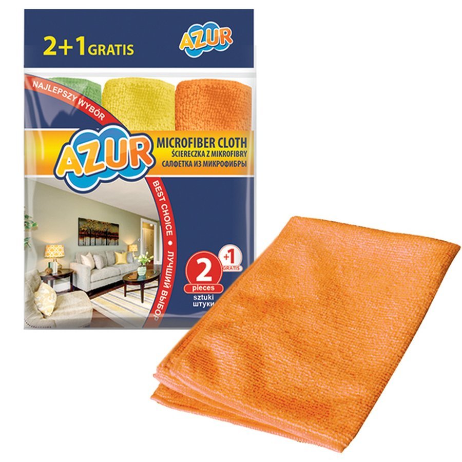Chiffons en microfibre York Azur 3 pcs