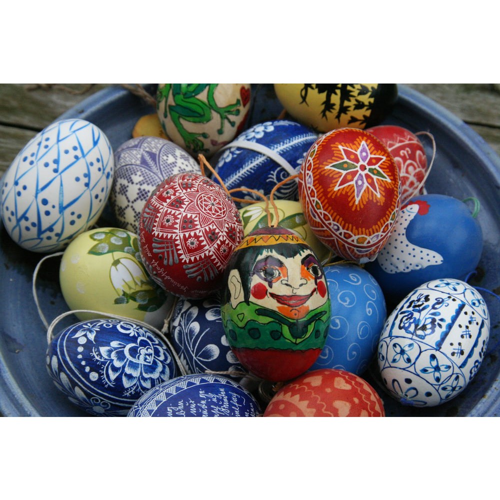 décoration d'œufs de Pâques vente décorations pysanky peintes percées megamix.sk