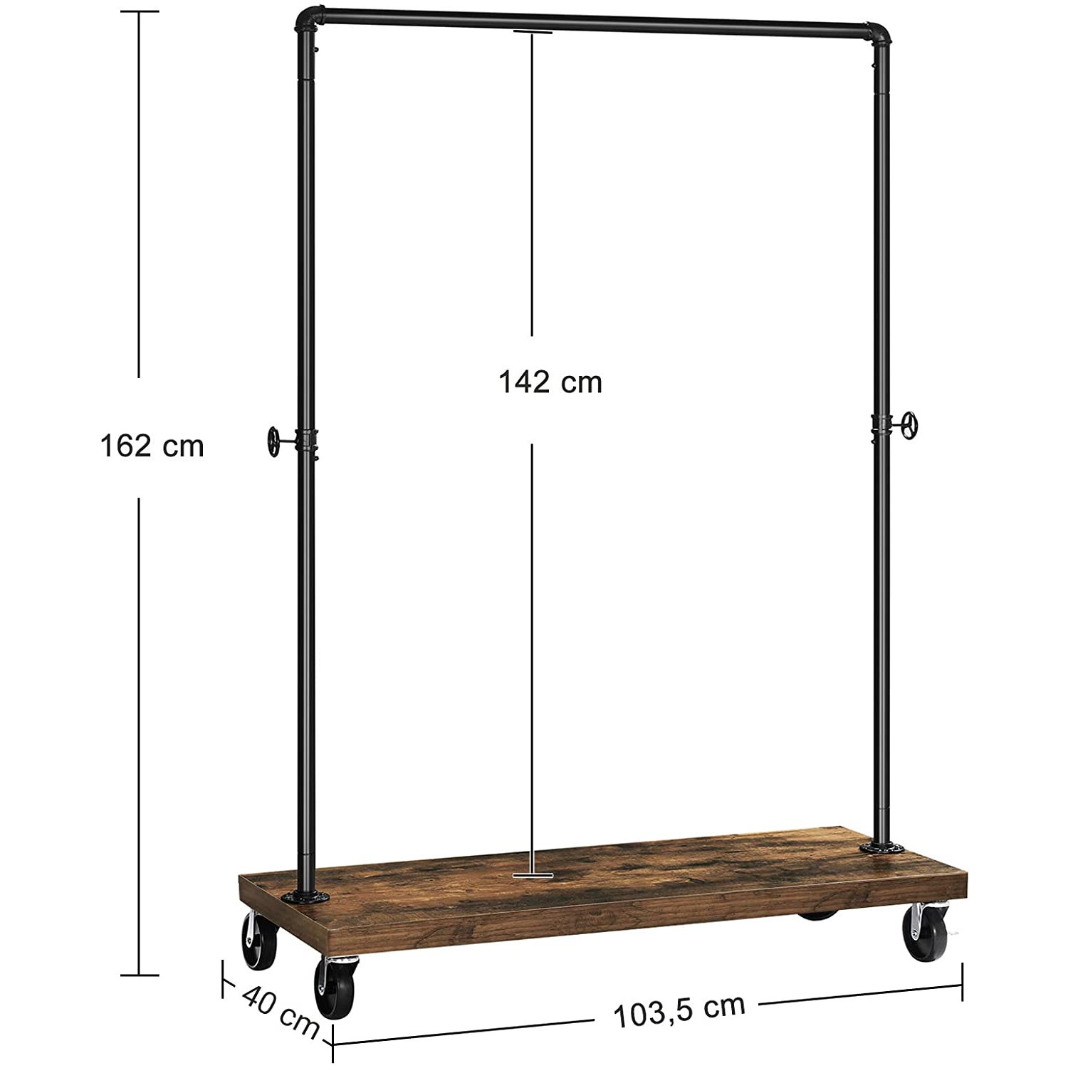 portemanteau à roulettes 103x40x162cm portable pour couloir hall megamix.sk