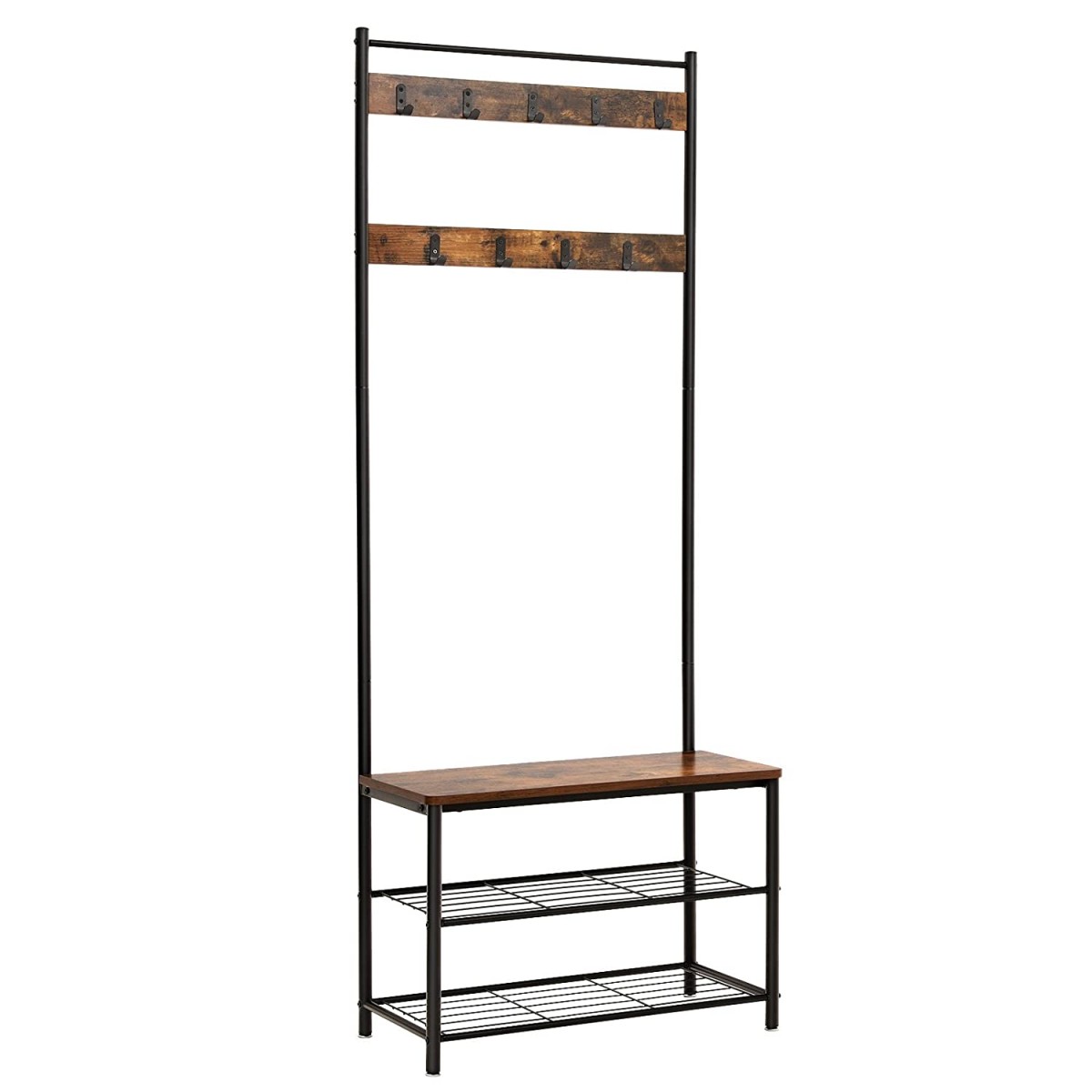 porte-manteau avec siège 70x32x175cm bois, métal marron megamix.sk