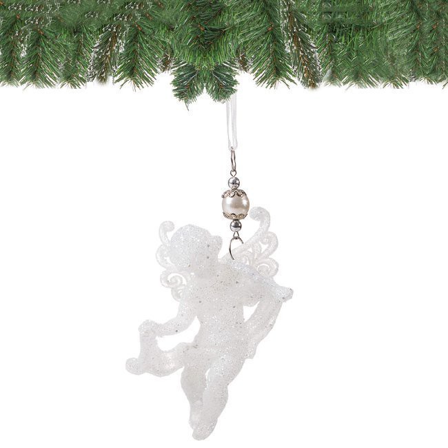 ornement de Noël pour arbre ange blanc 10cm megamix.fr