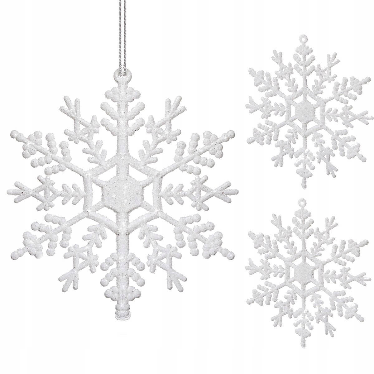 Décoration de Noël pour sapin flocon de neige 12cm 3pcs megamix.sk