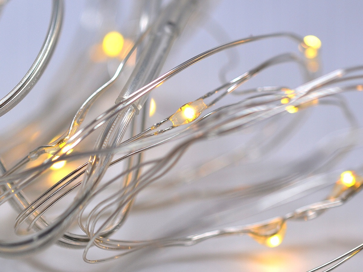 Fil lumineux avec 20 lampes LED à piles, lumière blanche chaude megamix.sk