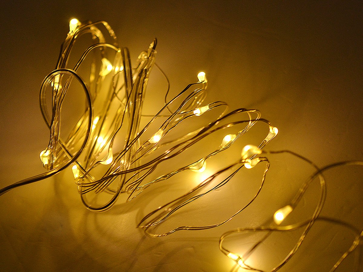 Fil lumineux avec 20 lampes LED à piles, lumière blanche chaude megamix.sk
